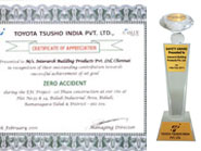 Award presented for zero accident